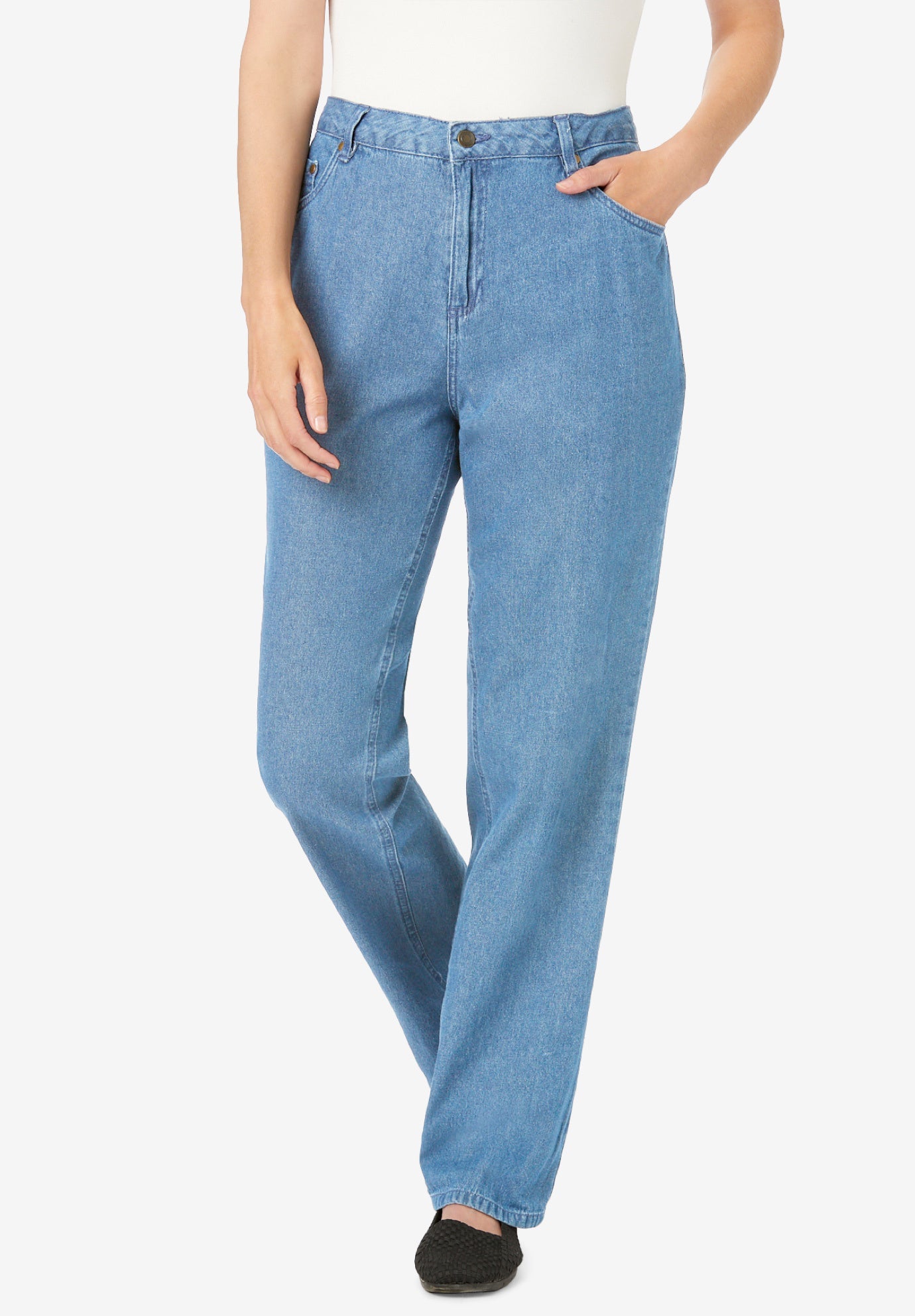 Perfect Relaxed All-Cotton Denim Five-Pocket Jeans image number 0