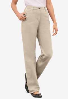 Perfect Back-Elastic Gap-Free Straight-Leg Cotton Jeans