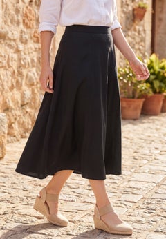 Linen-Blend Skirt