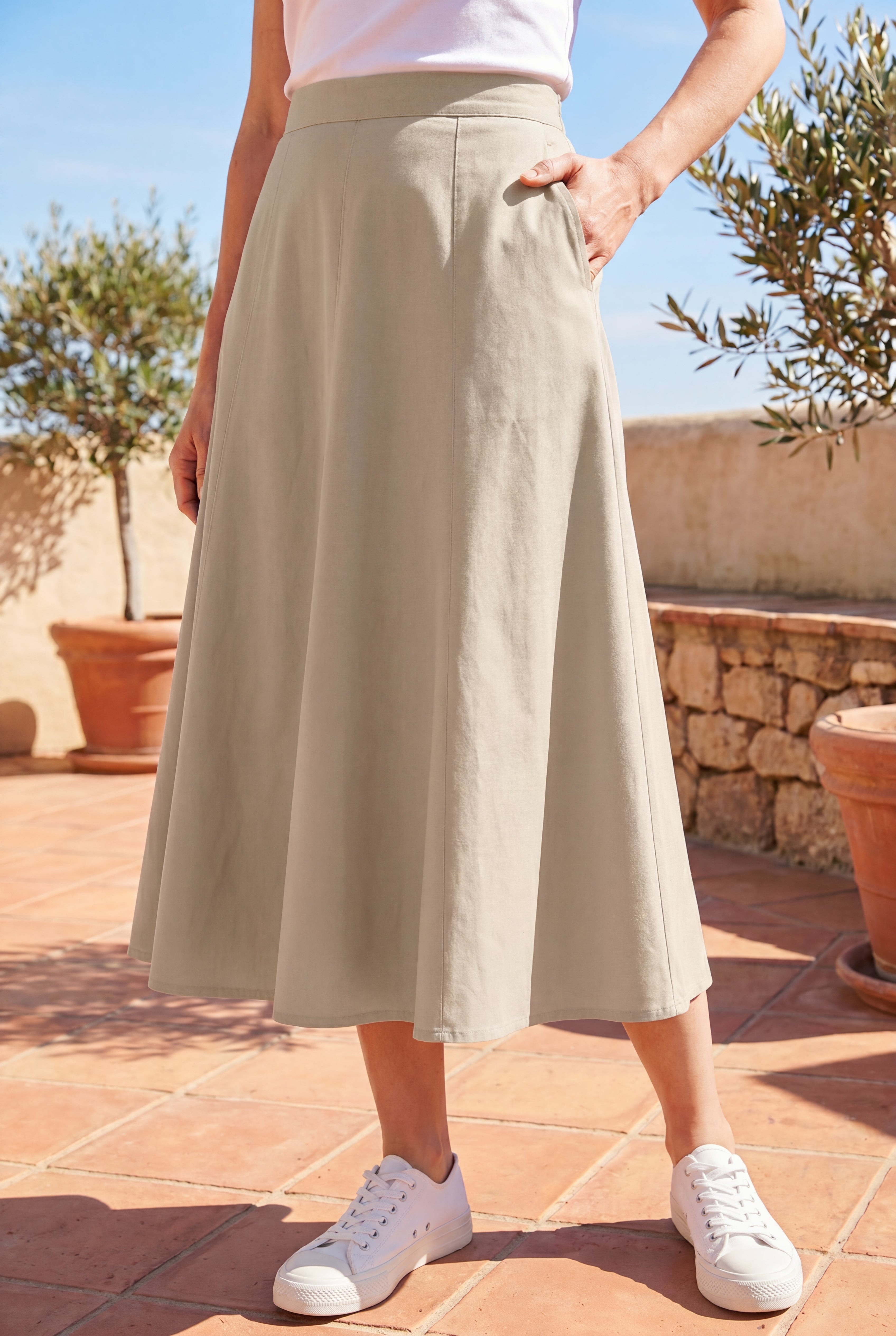 Linen-Blend Skirt image number 1