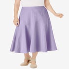 Linen-Blend Skirt image number null