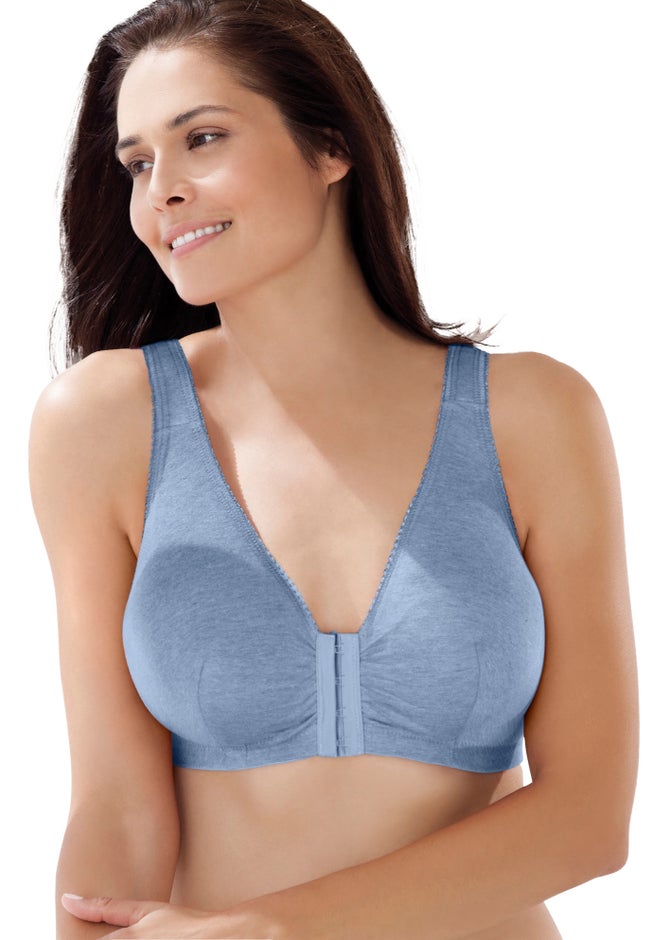 Leading Lady® Meryl Cotton Front-Close Wireless Bra image number 3