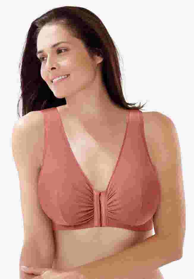 Leading Lady® Meryl Cotton Front-Close Wireless Bra image number 0