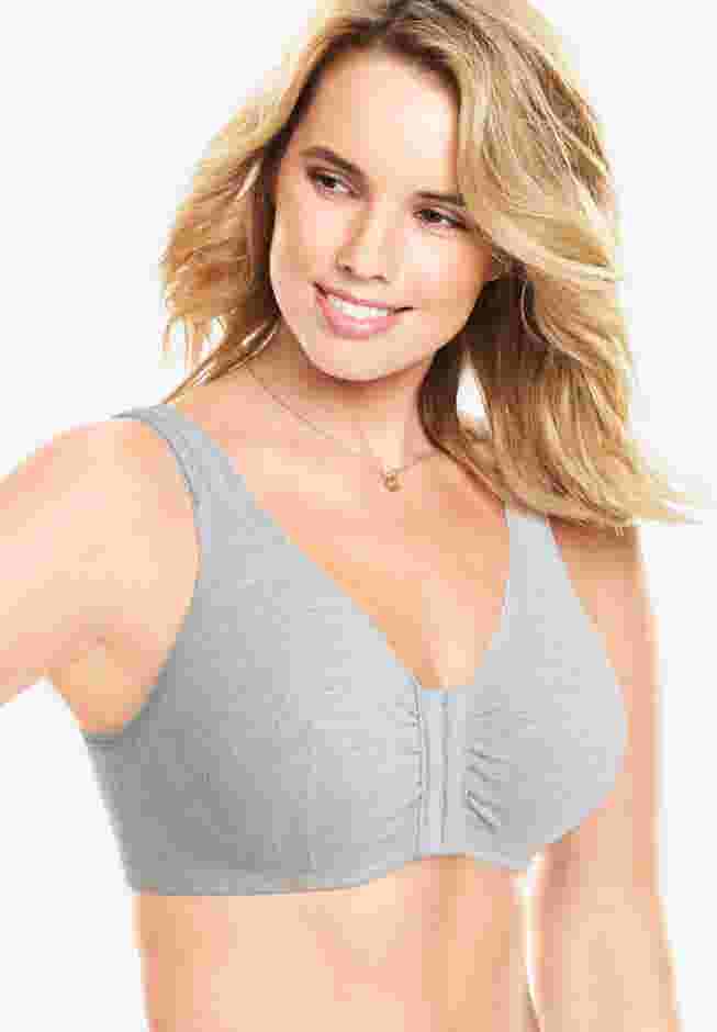 Leading Lady® Meryl Cotton Front-Close Wireless Bra image number 2