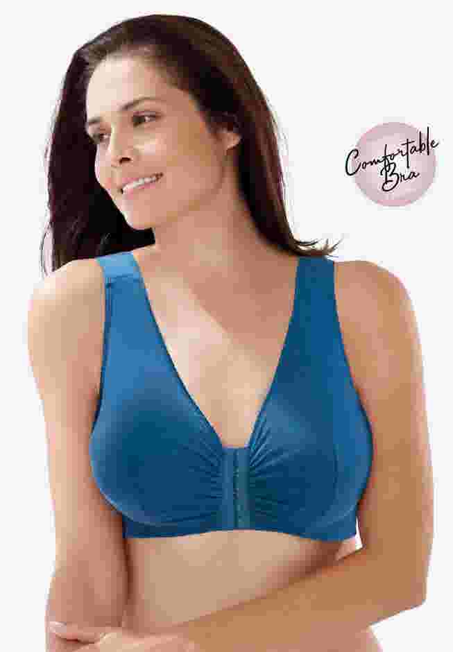 Leading Lady® Meryl Cotton Front-Close Wireless Bra image number 0