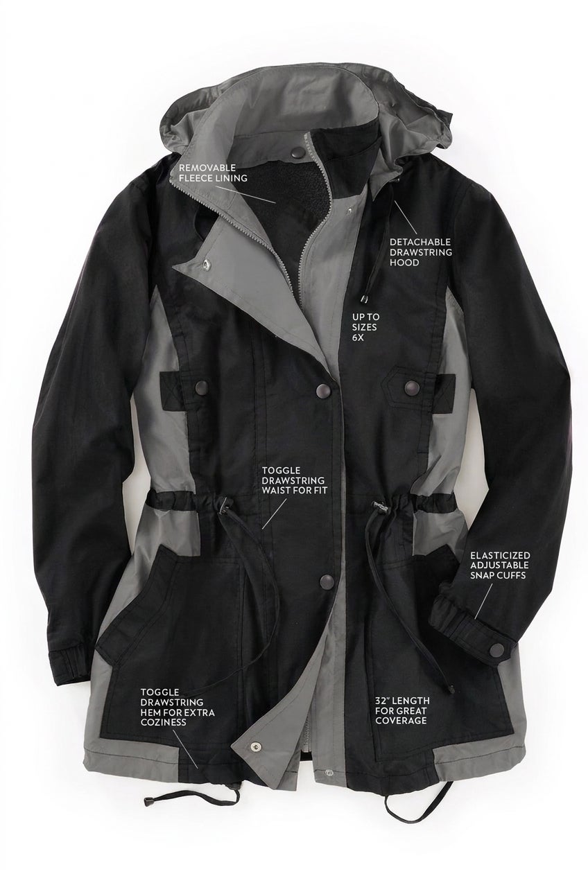 Colorblocked Taslon&reg; Anorak image number 1