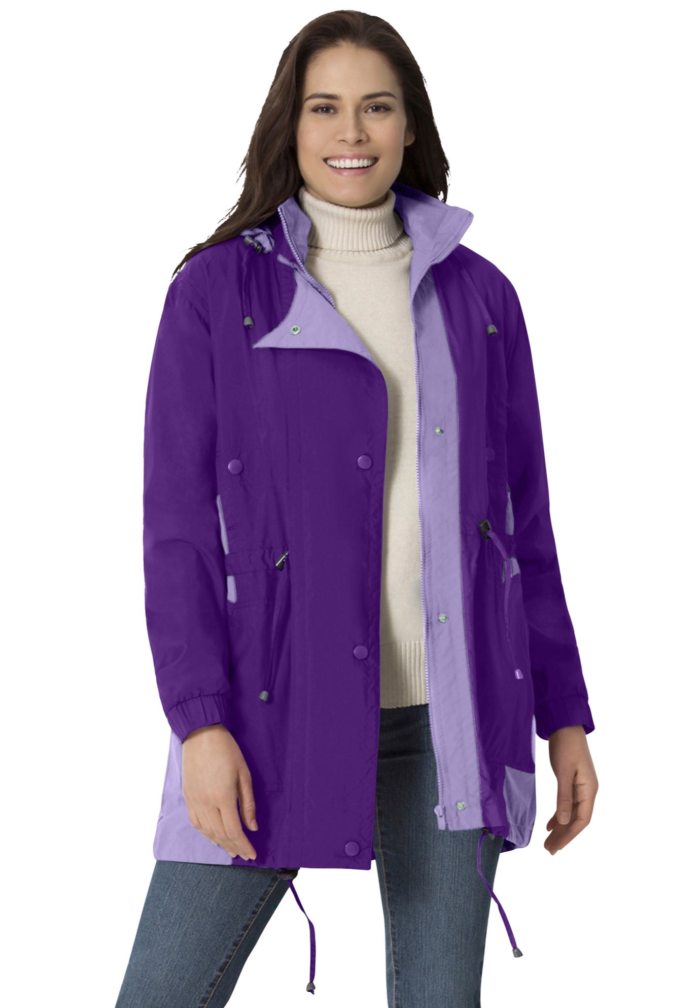 Colorblocked Taslon&reg; Anorak image number 0