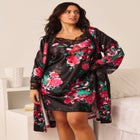 The Luxe Satin Short Peignoir Set image number null