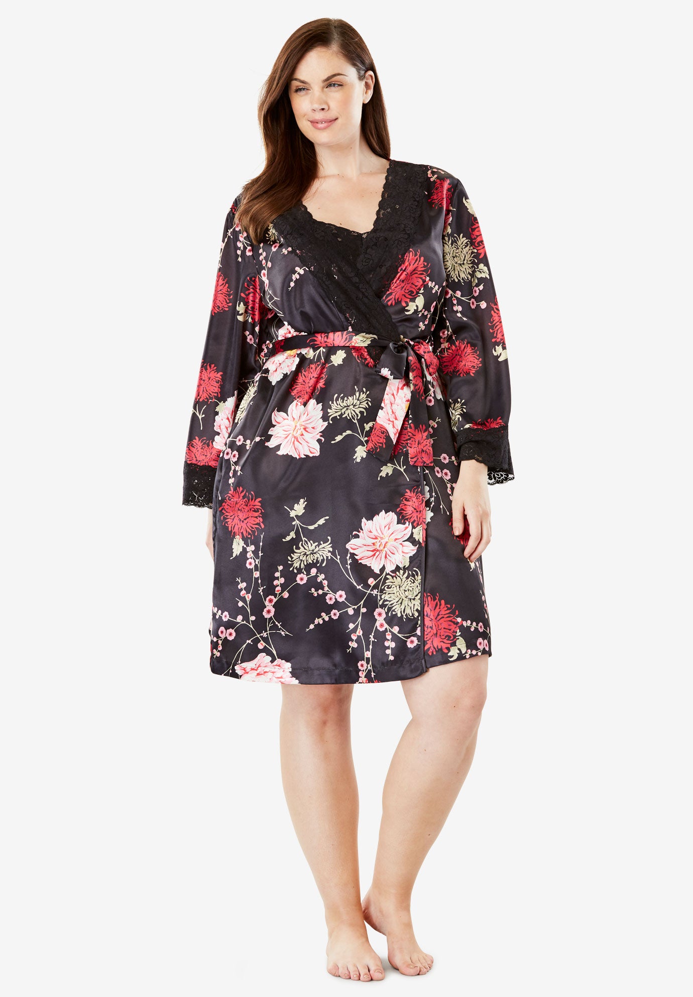 The Luxe Satin Short Peignoir Set image number 5