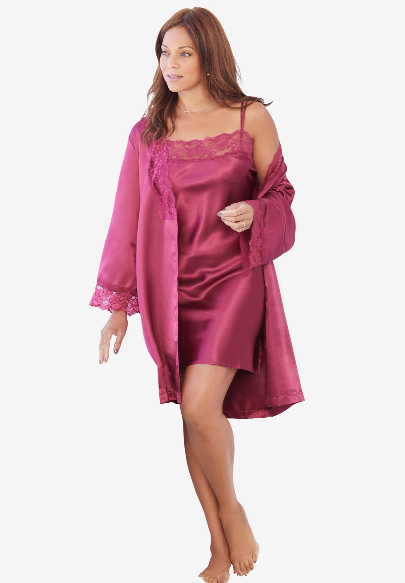 The Luxe Satin Short Peignoir Set image number 0