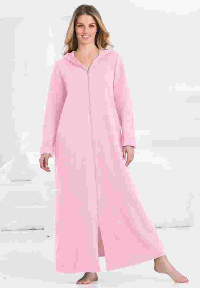 Long Hooded Fleece Sweatshirt Robe image number 0