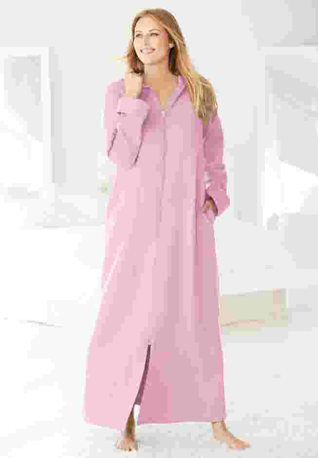 Long Hooded Fleece Sweatshirt Robe image number 0