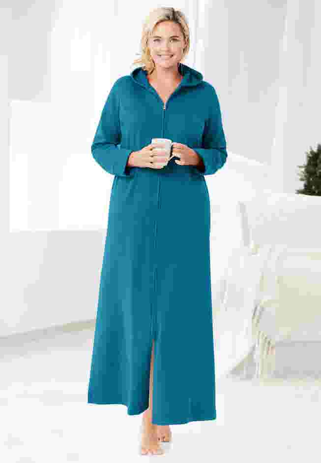 Long Hooded Fleece Sweatshirt Robe image number 0