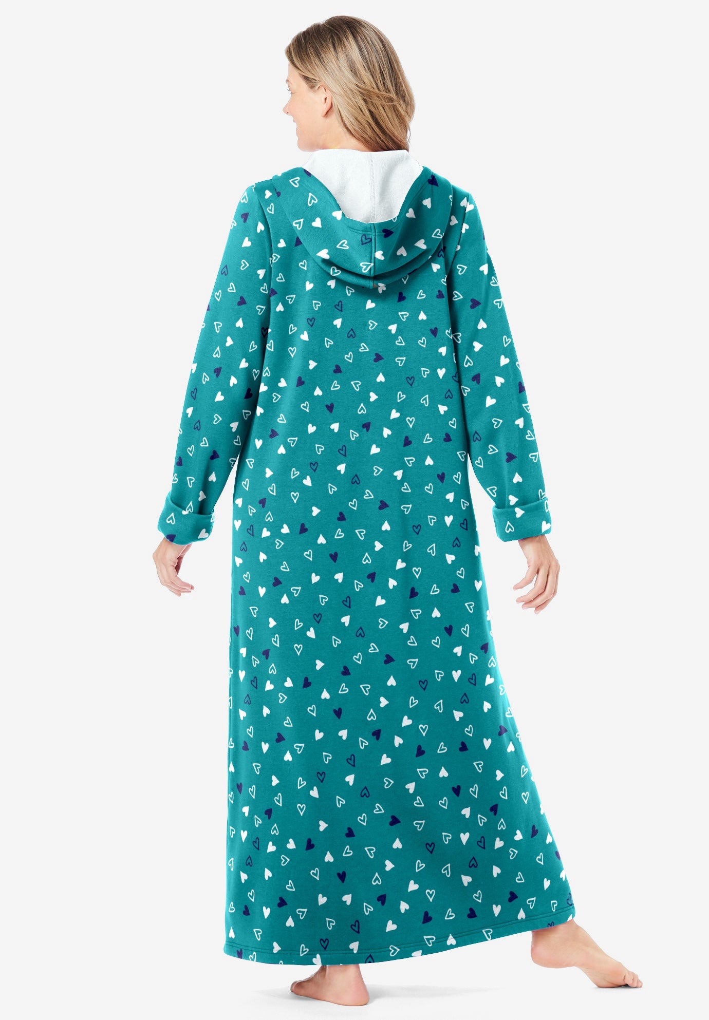 Long Hooded Fleece Sweatshirt Robe image number 1