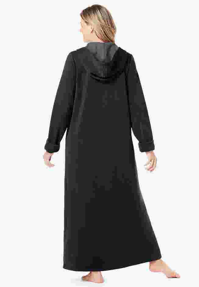 Long Hooded Fleece Sweatshirt Robe image number 1