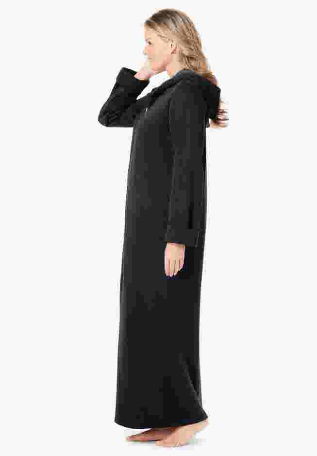 Long Hooded Fleece Sweatshirt Robe image number 2