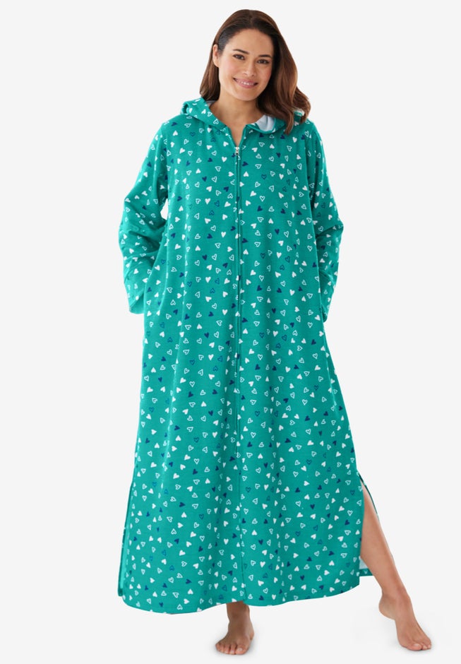 Long Hooded Fleece Sweatshirt Robe image number 0