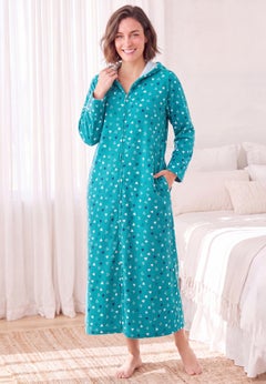 Long Hooded Fleece Sweatshirt Robe