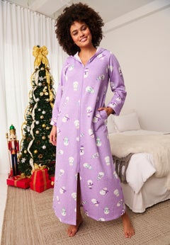 Long Hooded Fleece Sweatshirt Robe