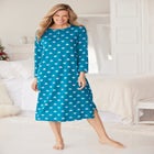 Long-Sleeve Henley Print Sleepshirt image number 0