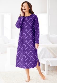 Long-Sleeve Henley Print Sleepshirt