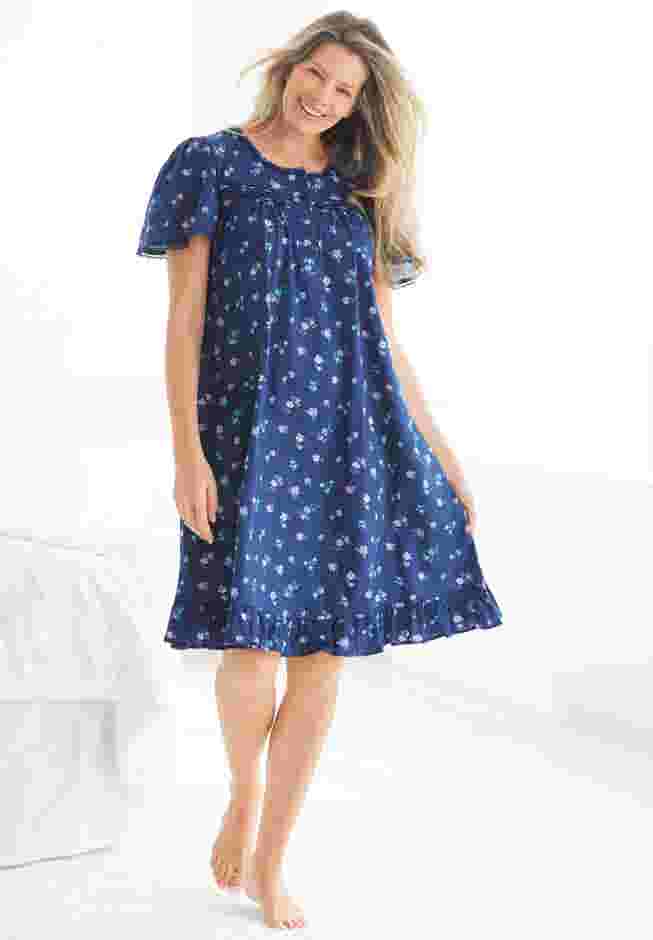Short Floral Print Cotton Gown image number 0