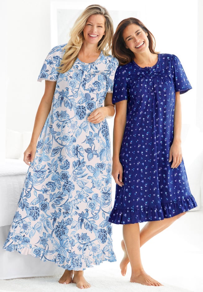 Short Floral Print Cotton Gown image number 3