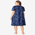 Short Floral Print Cotton Gown image number null