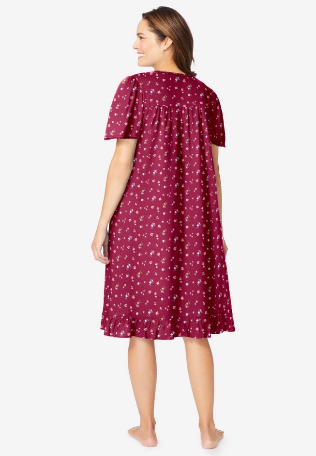 Short Floral Print Cotton Gown image number 1