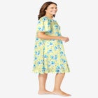 Short Floral Print Cotton Gown image number null