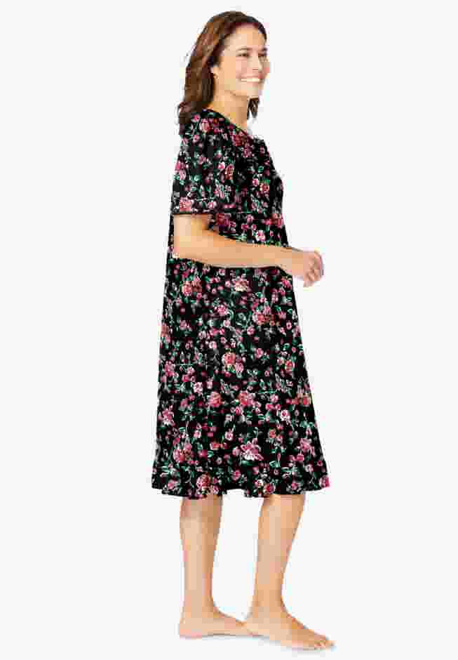 Short Floral Print Cotton Gown image number 2
