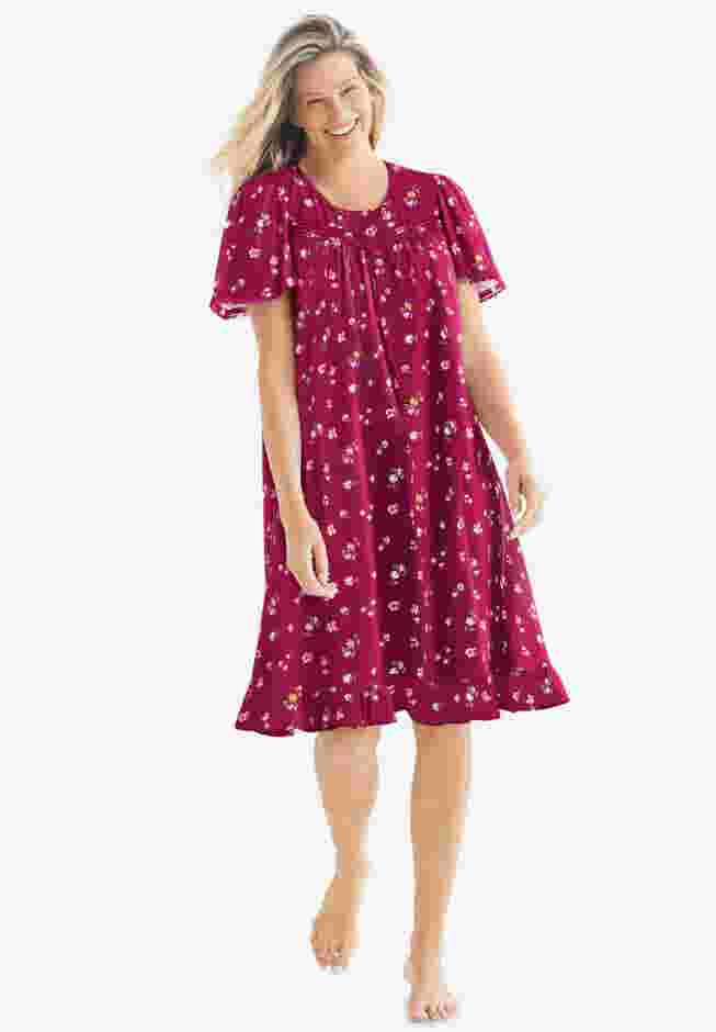 Short Floral Print Cotton Gown image number 0