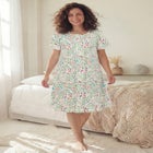 Short Floral Print Cotton Gown image number null