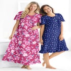 Short Floral Print Cotton Gown image number 3