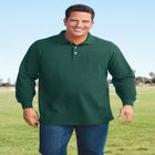 Long-Sleeve Shrink-Less&trade; Cotton Polo Shirt image number null