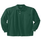 Long-Sleeve Shrink-Less&trade; Cotton Polo Shirt image number null