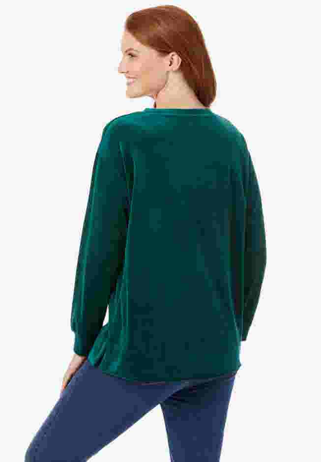 Plush Velour Tunic Sweatshirt image number 1