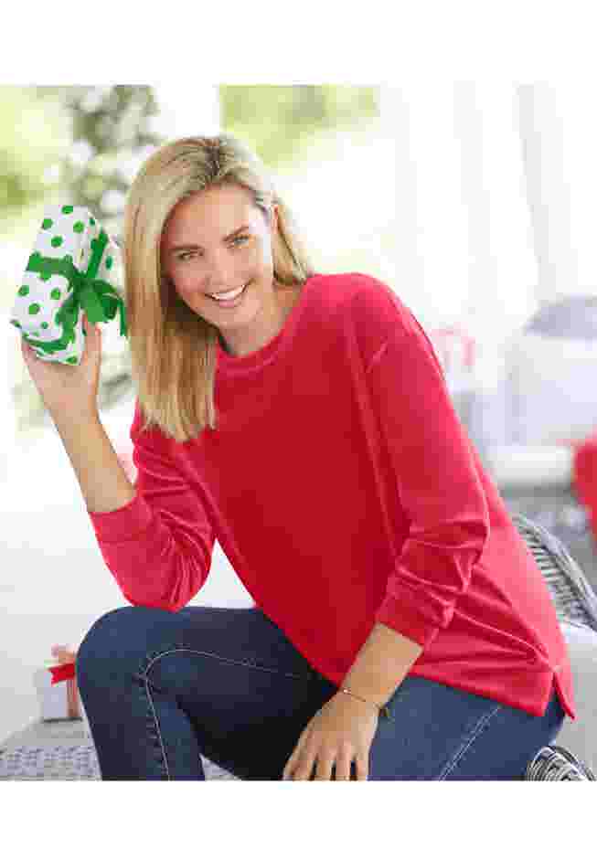 Plush Velour Tunic Sweatshirt image number 2