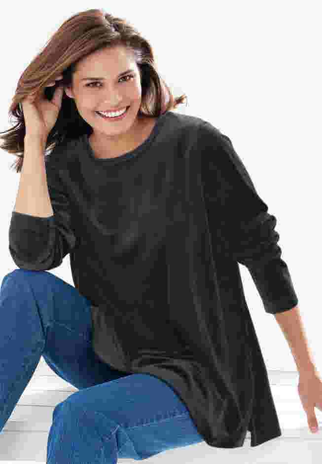 Plush Velour Tunic Sweatshirt image number 0