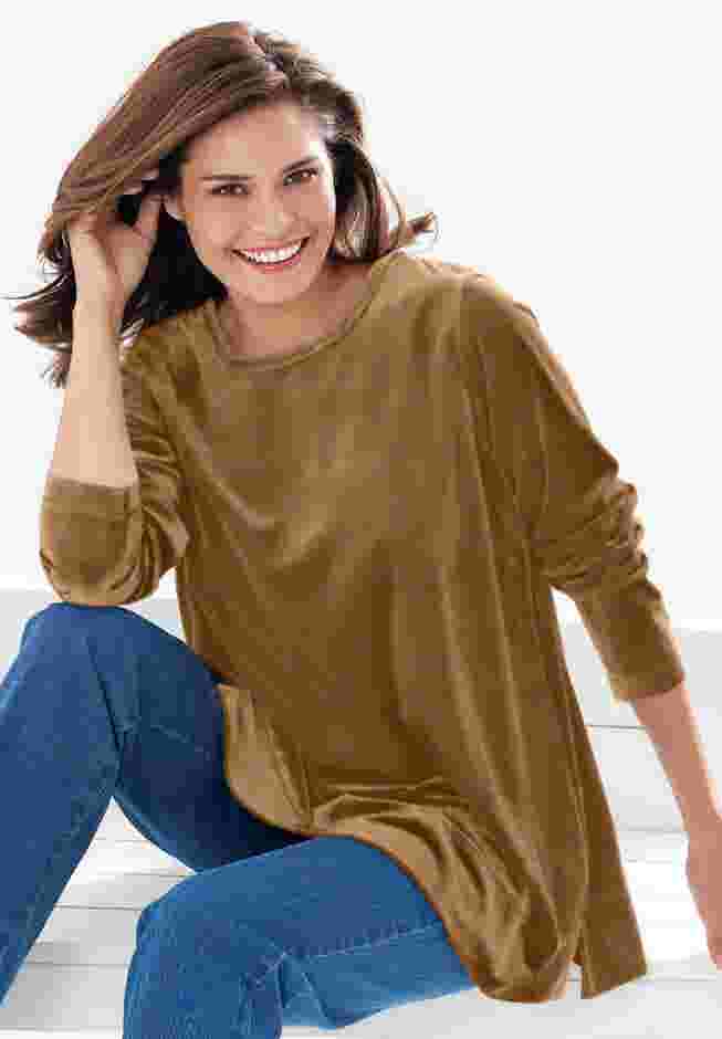 Plush Velour Tunic Sweatshirt image number 0