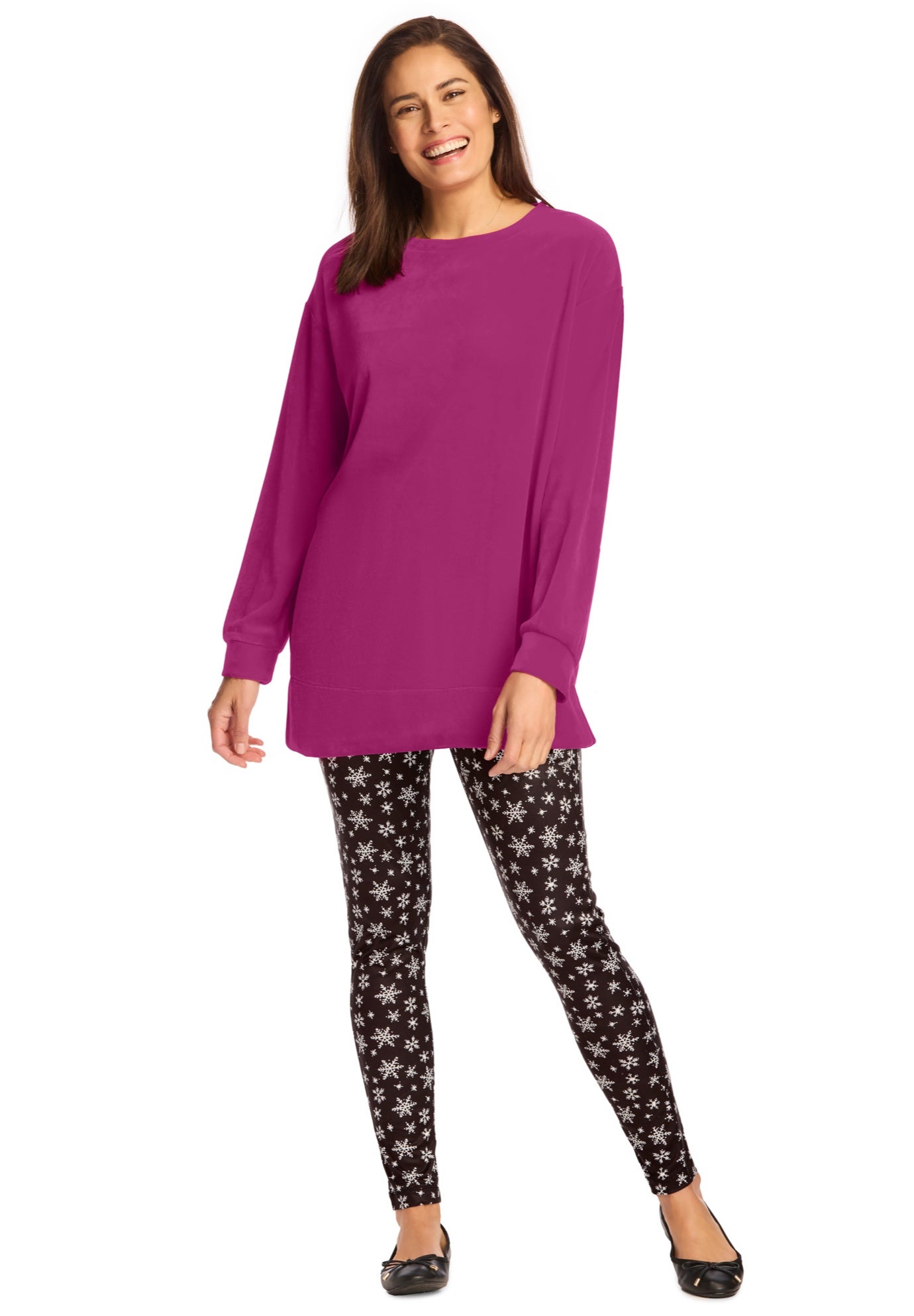 Plush Velour Tunic Sweatshirt image number 0