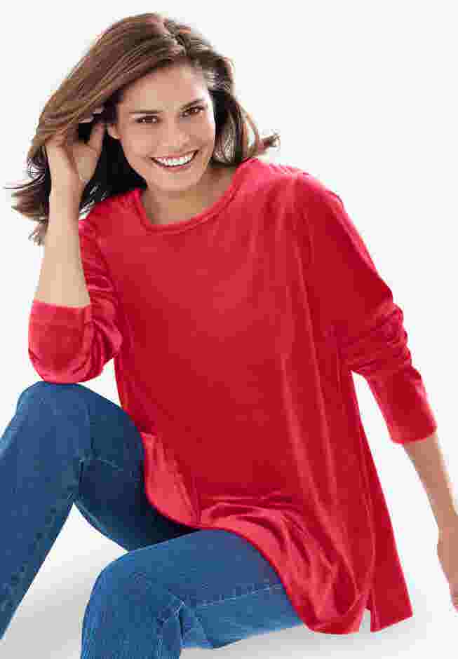 Plush Velour Tunic Sweatshirt image number 0