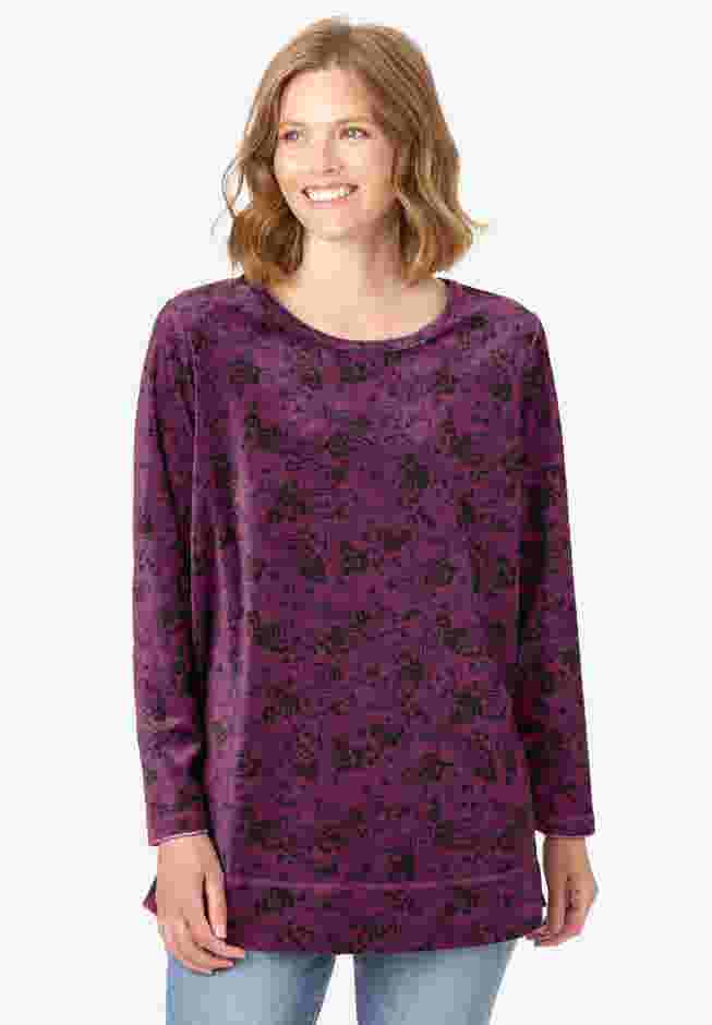 Plush Velour Tunic Sweatshirt image number 0