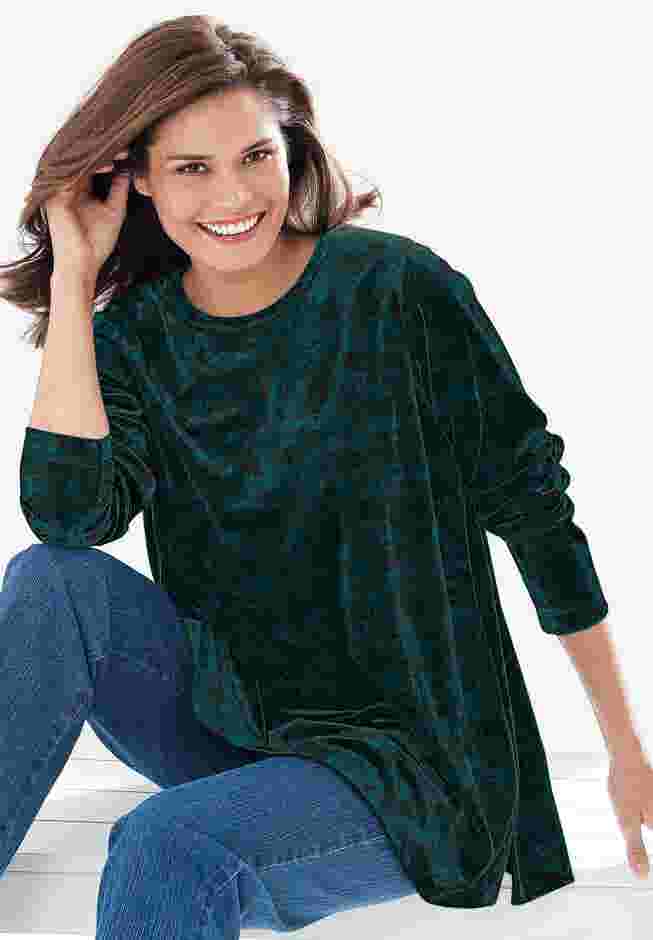 Plush Velour Tunic Sweatshirt image number 0
