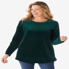 Plush Velour Tunic Sweatshirt image number null