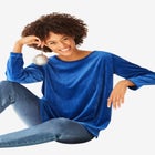 Plush Velour Tunic Sweatshirt image number null