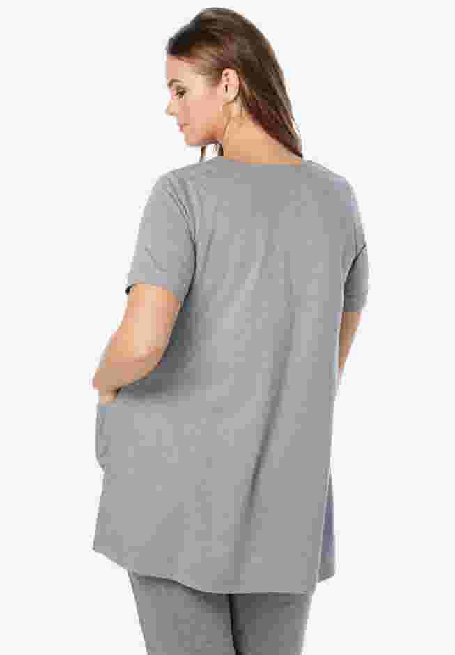 Plus Size Two Pocket Soft Knit Swing Tunic image number 1