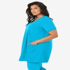 Plus Size Two Pocket Soft Knit Swing Tunic image number null