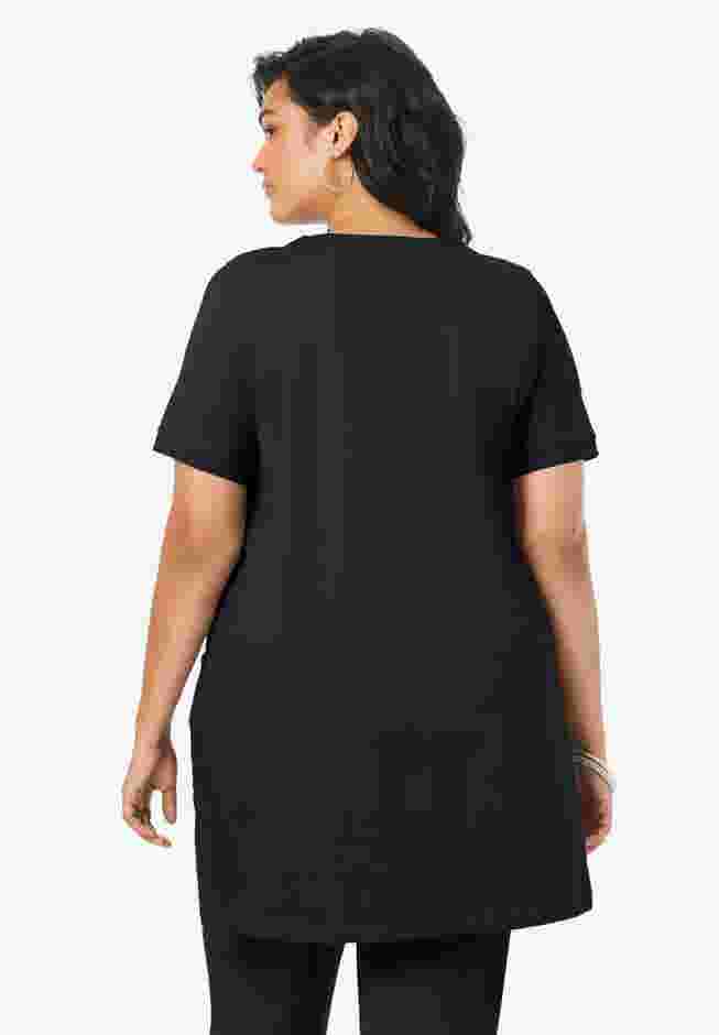 Plus Size Two Pocket Soft Knit Swing Tunic image number 1