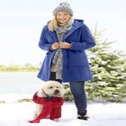 Hooded A-Line Fleece Coat image number null